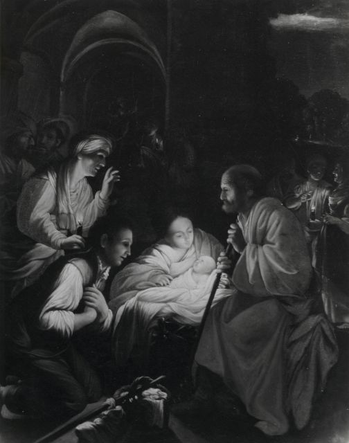 Anonimo — Saraceni Carlo - bottega - sec. XVII - Adorazione dei pastori — insieme